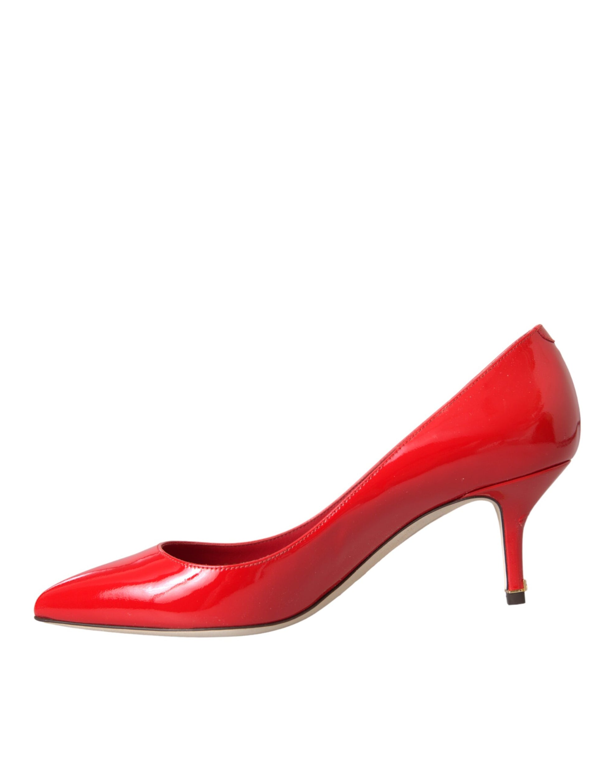 Red Patent Leather Kitten Heels Pumps Shoes