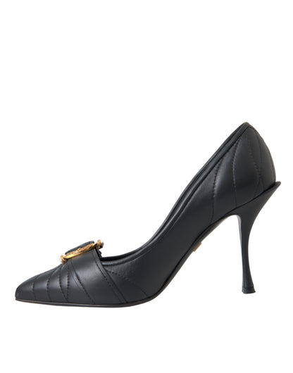 Black Devotion Leather Heels Pumps Shoes