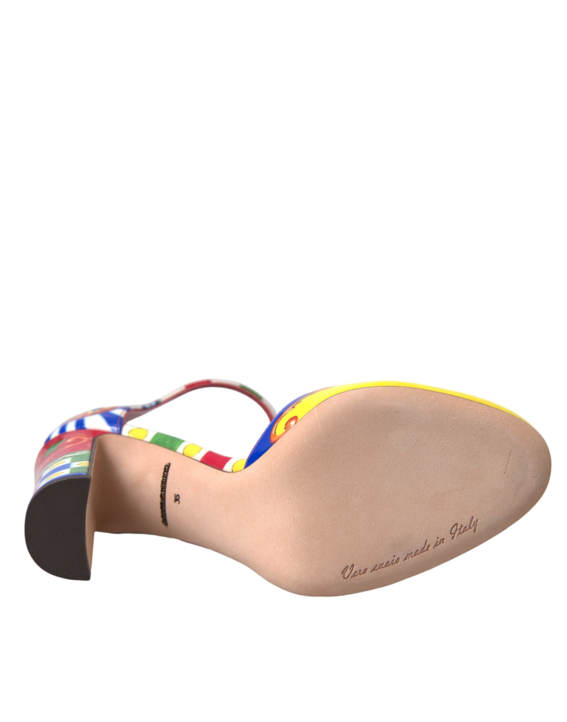 Multicolor Carretto T-strap Sandals Shoes