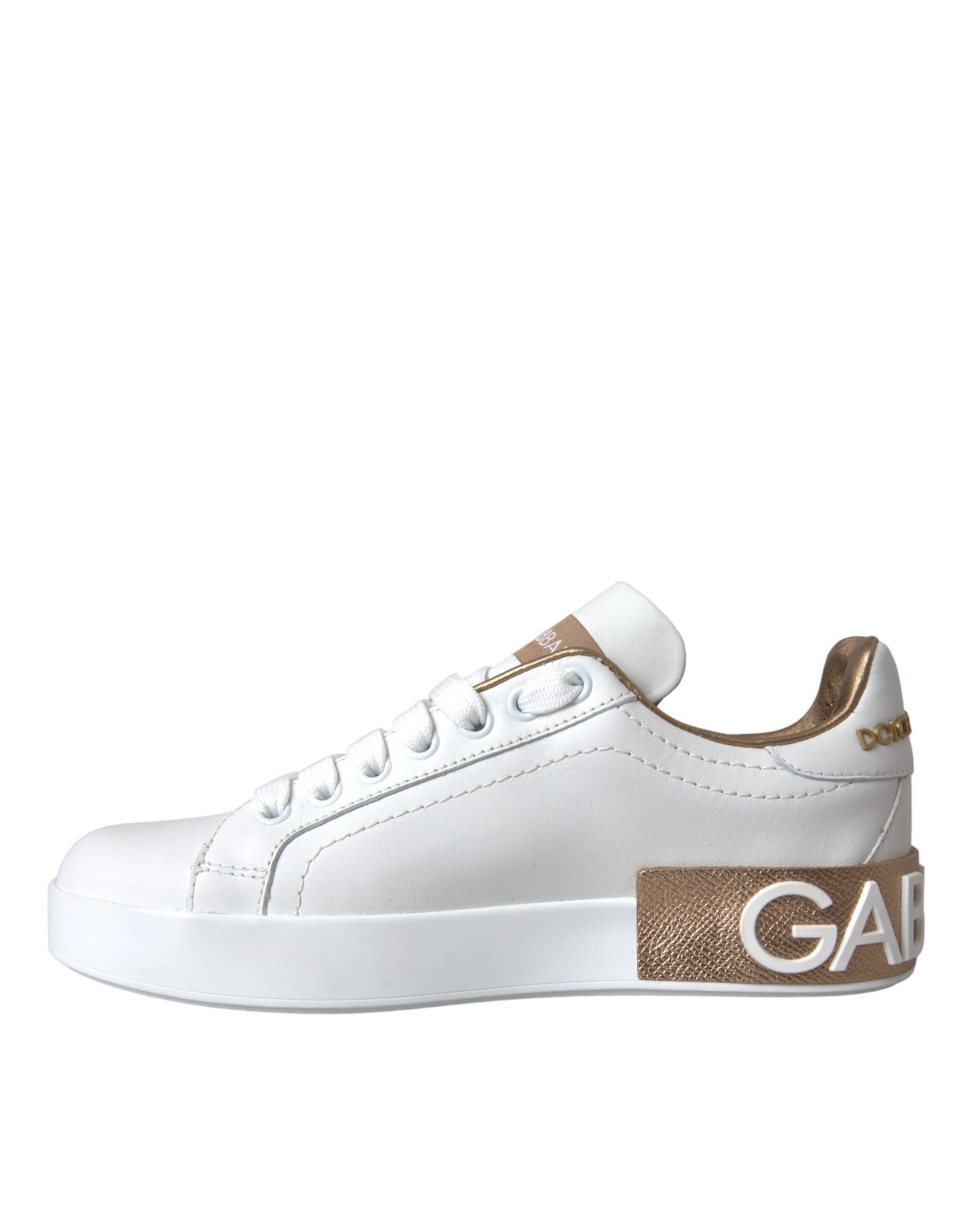 White Portofino Leather Logo Sneaker Shoes