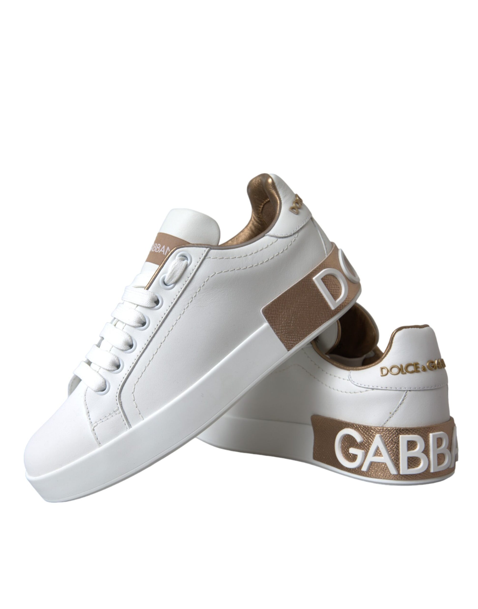 White Portofino Leather Logo Sneaker Shoes