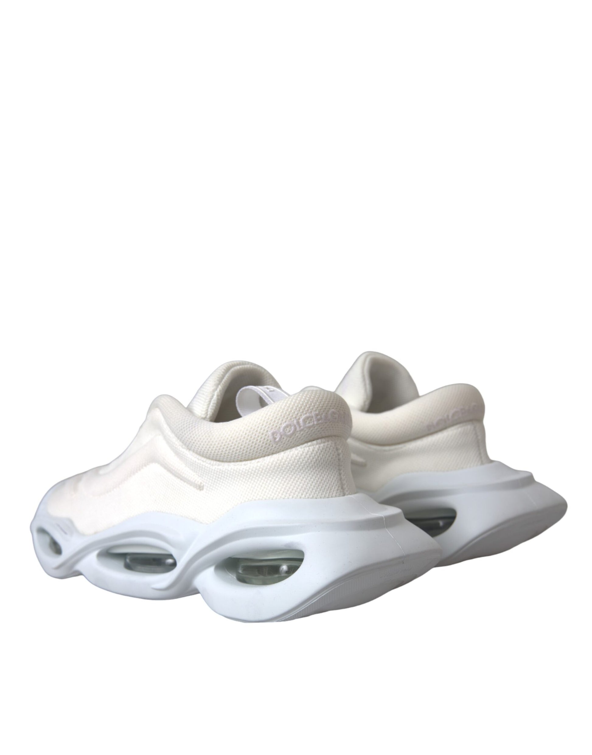 White Padded Fabric Wave Low Top Sneakers Shoes