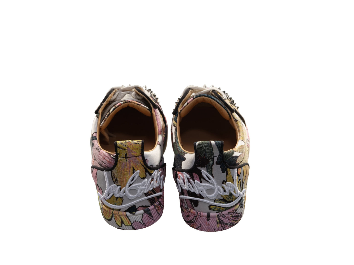 Fun Louis Junior Spikes Flat Botanical Print Laceup Sneakers