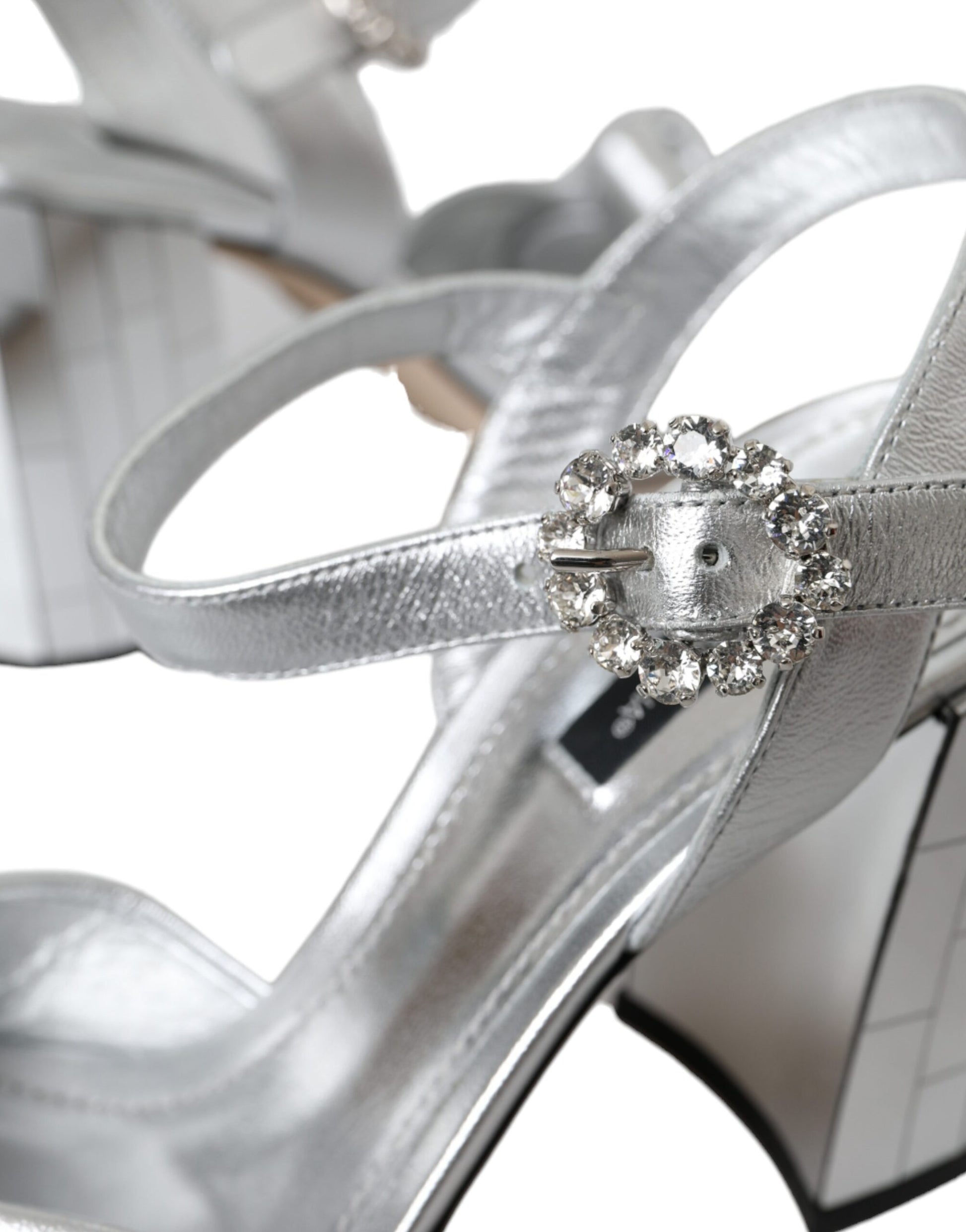 Silver Crystal Ankle Strap Keira Sandal Shoes