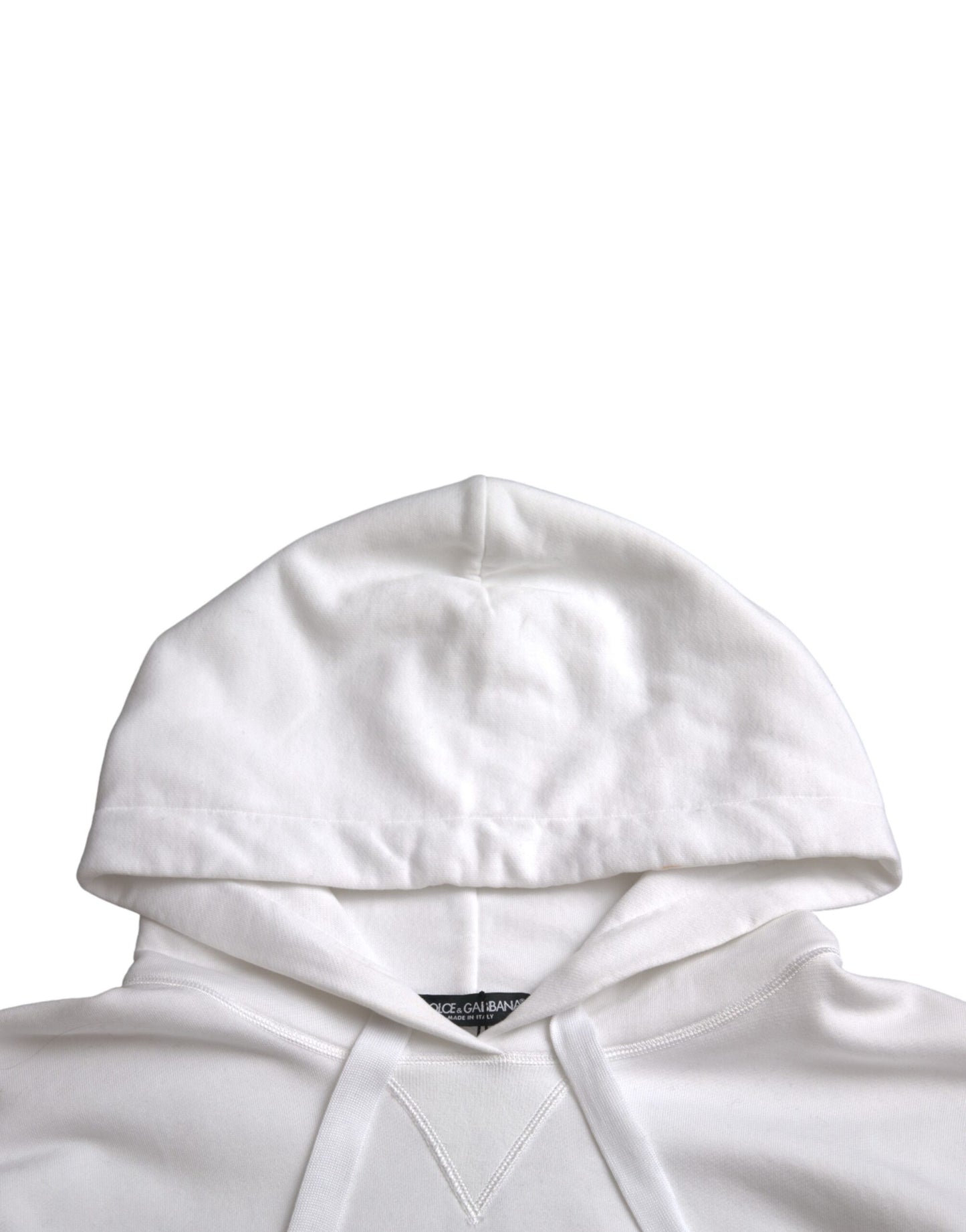 White Cotton Logo Hoodie Pullover Sweater