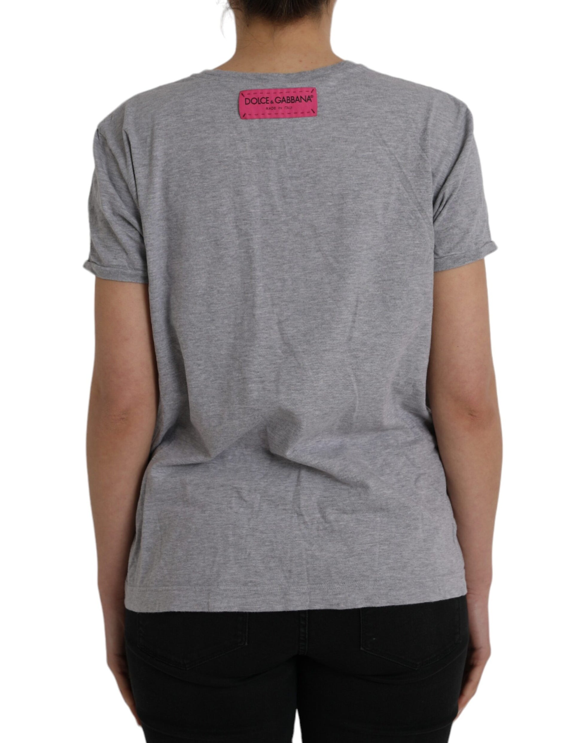 Gray Cotton L'Amore E'Bellezza Top T-shirt