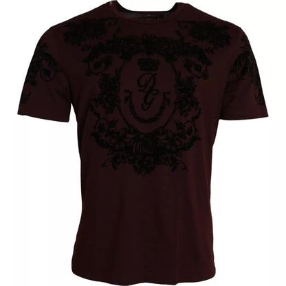 Maroon DG Crown Floral Crewneck Men T-shirt