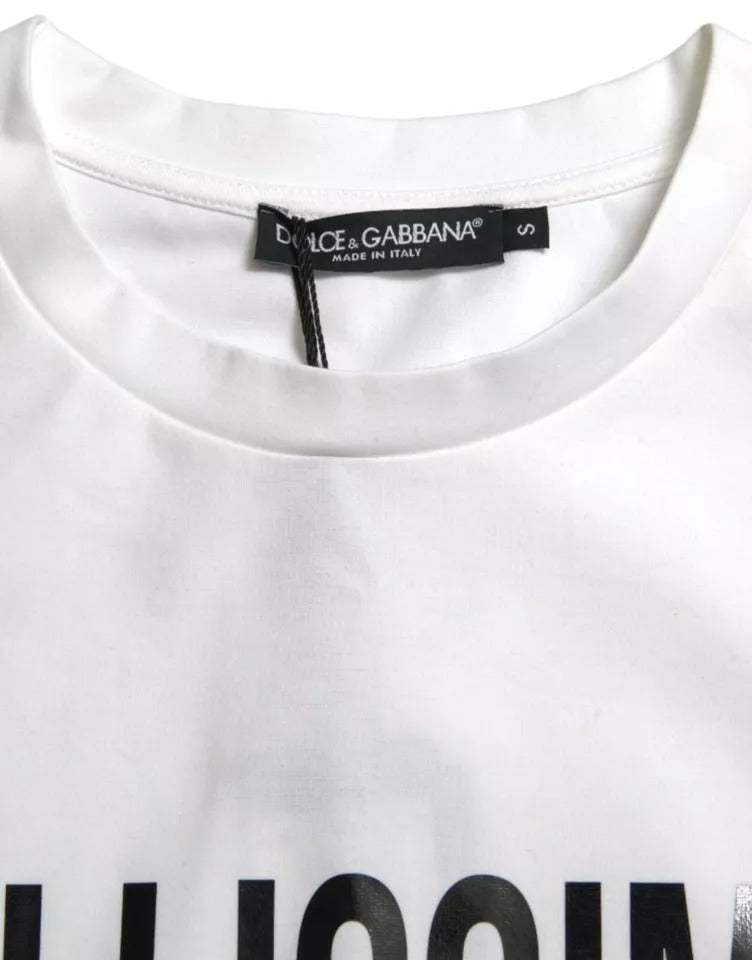 White Bellissima Cotton Crew Neck T-shirt