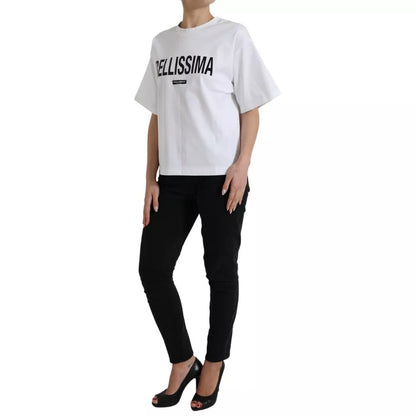 White Bellissima Cotton Crew Neck T-shirt