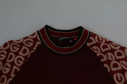 Maroon DG Mania Print Crew Neck T-shirt Top