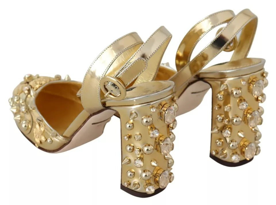 Gold Studs Vally Slingback Sandals Shoes