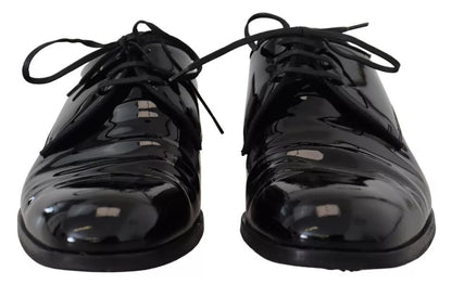 Black Patent Leather Derby Dress Shoes