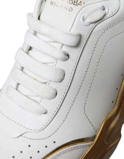 White Gold Low Top Leather Sneakers Daymaster Shoes