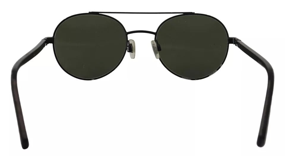 Matte Black Steel Frame Green Lens DG2245 Sunglasses