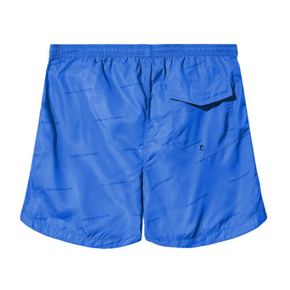 Blue Polyester Men's Swimwear Short