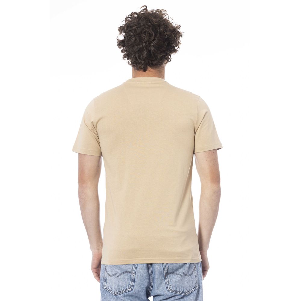 Beige Cotton Men T-Shirt