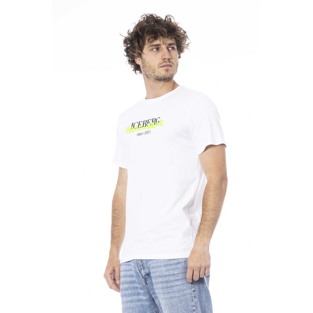 White Cotton Men T-Shirt