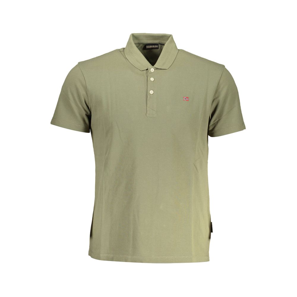 Green Cotton Mens Polo Shirt