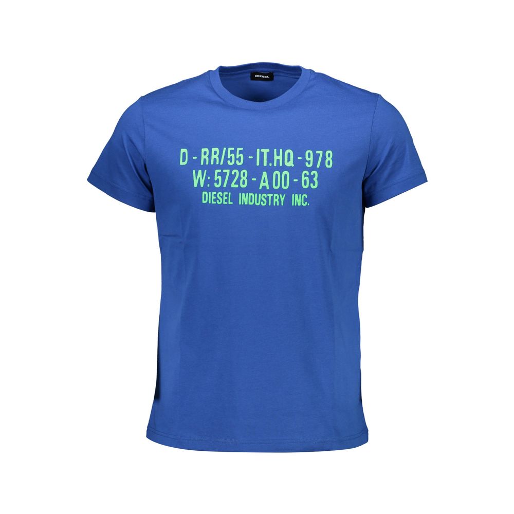 Blue Cotton Men T-Shirt