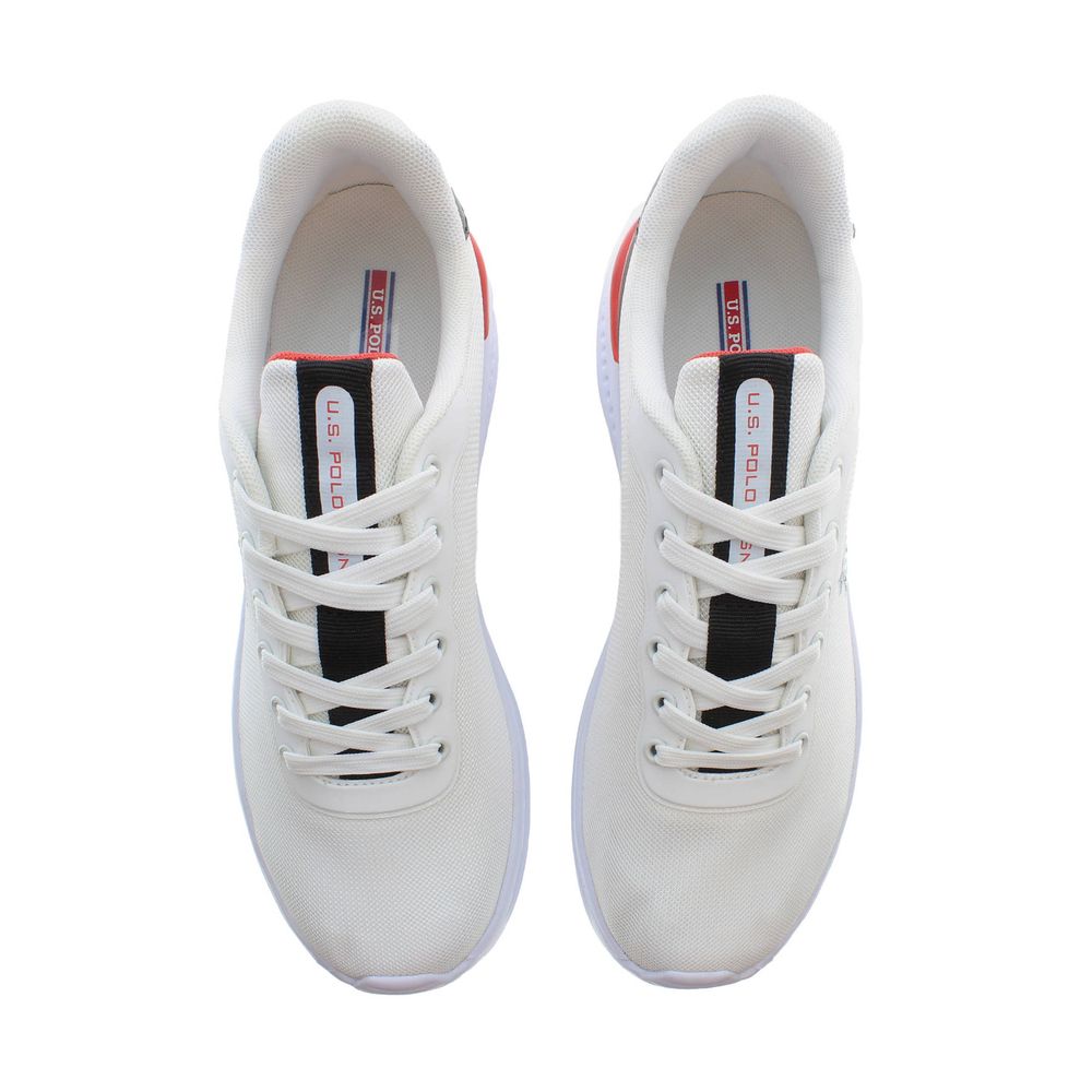 Sleek White Sports Sneakers with Contrasting Accents