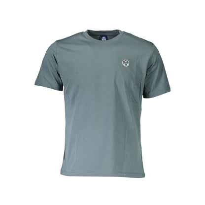 Chic Green Round Neck Tee with Logo Detail