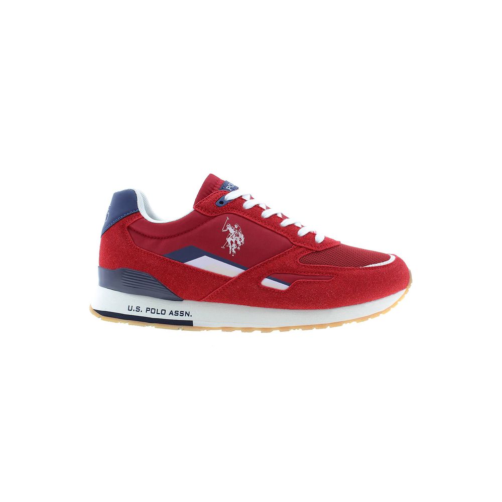 "Red Polyester Men Sneaker"