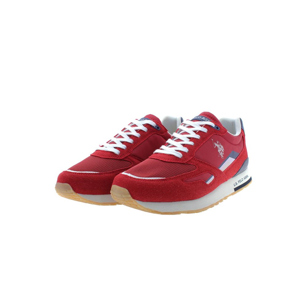 "Red Polyester Men Sneaker"