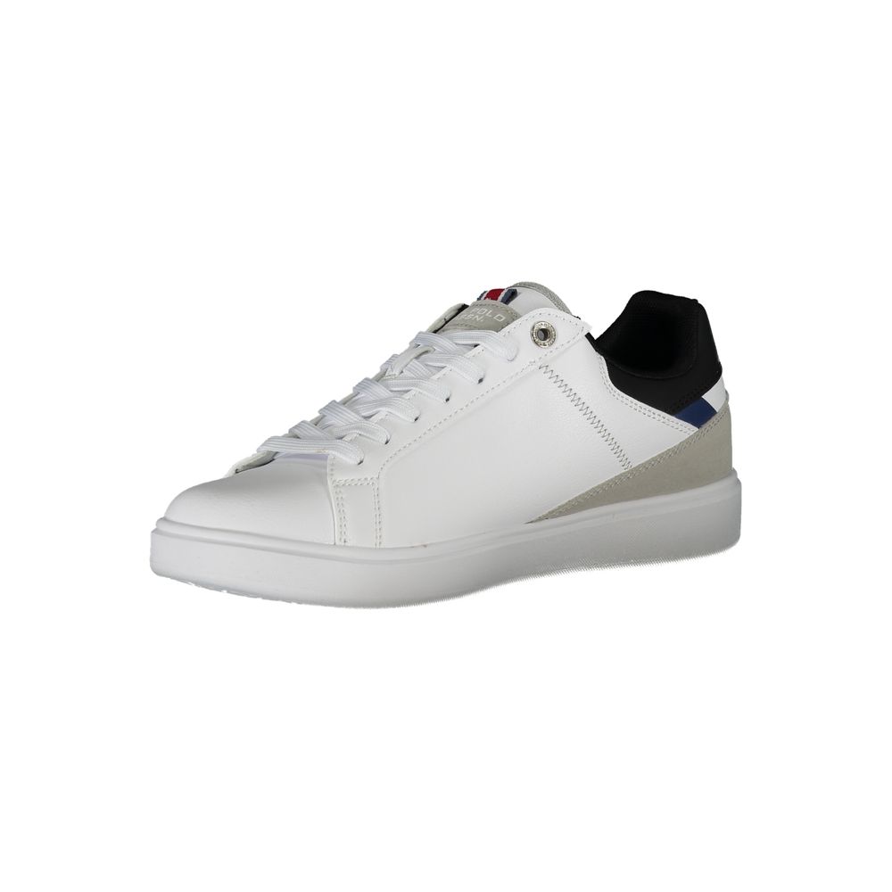 Classic White Lace-Up Sneakers with Logo Detail