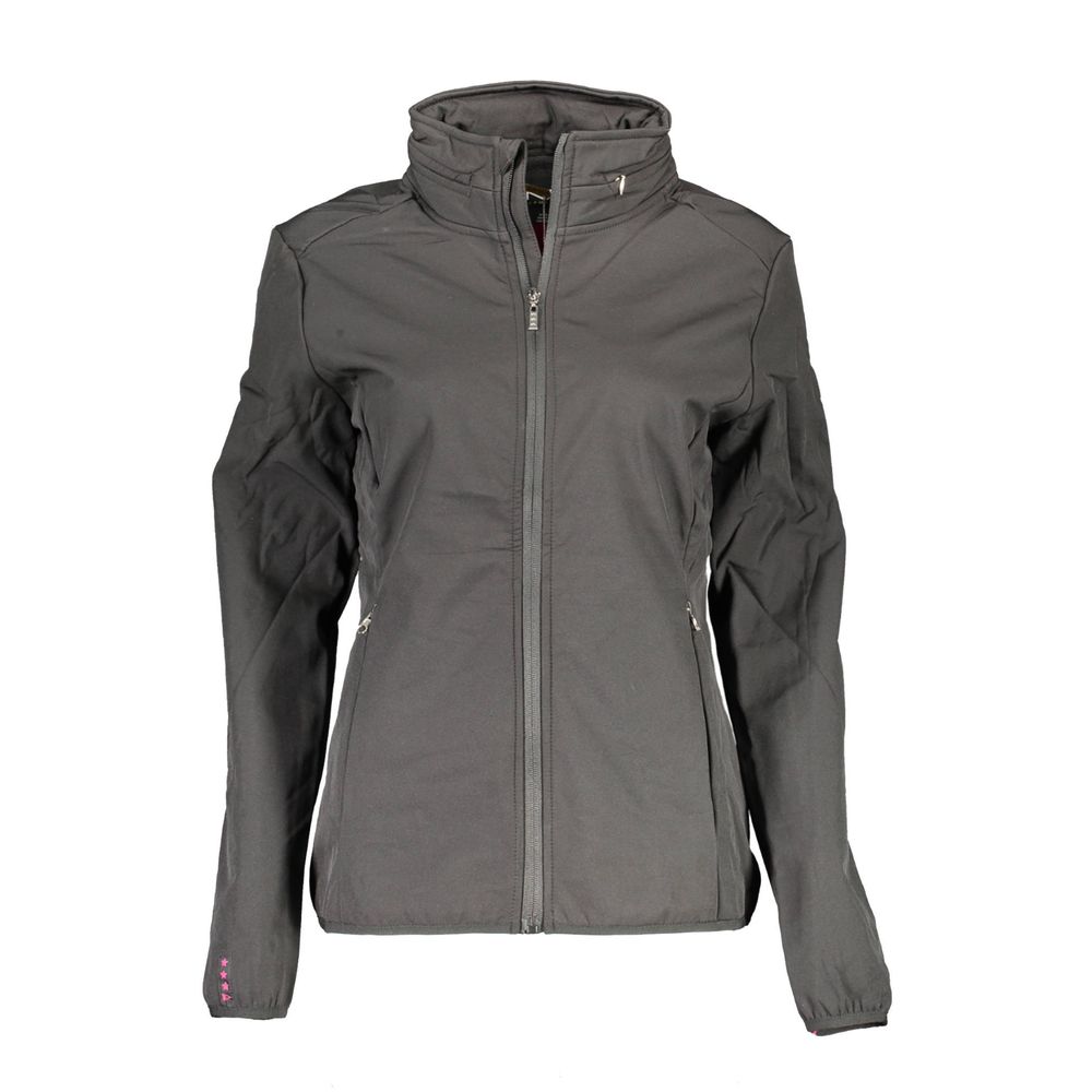 Sleek Black Sports Jacket with Removable Hood