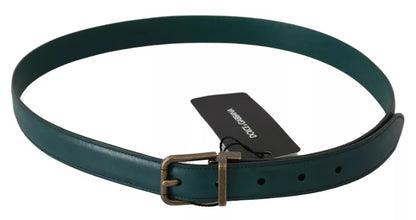 Green Gold Buckle Waist Leather Belt