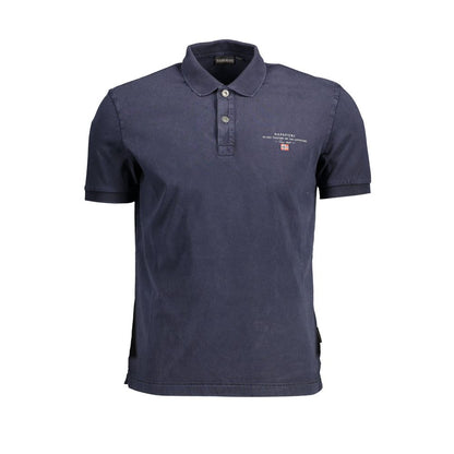 Elegant Blue Cotton Polo with Embroidered Logo