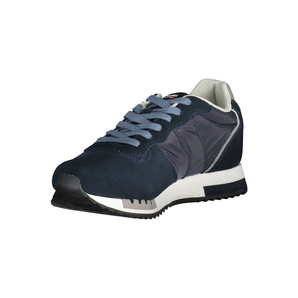 Sleek Blue Sports Sneakers with Contrasting Details