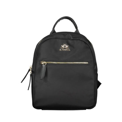 Black Nylon Women Backpack