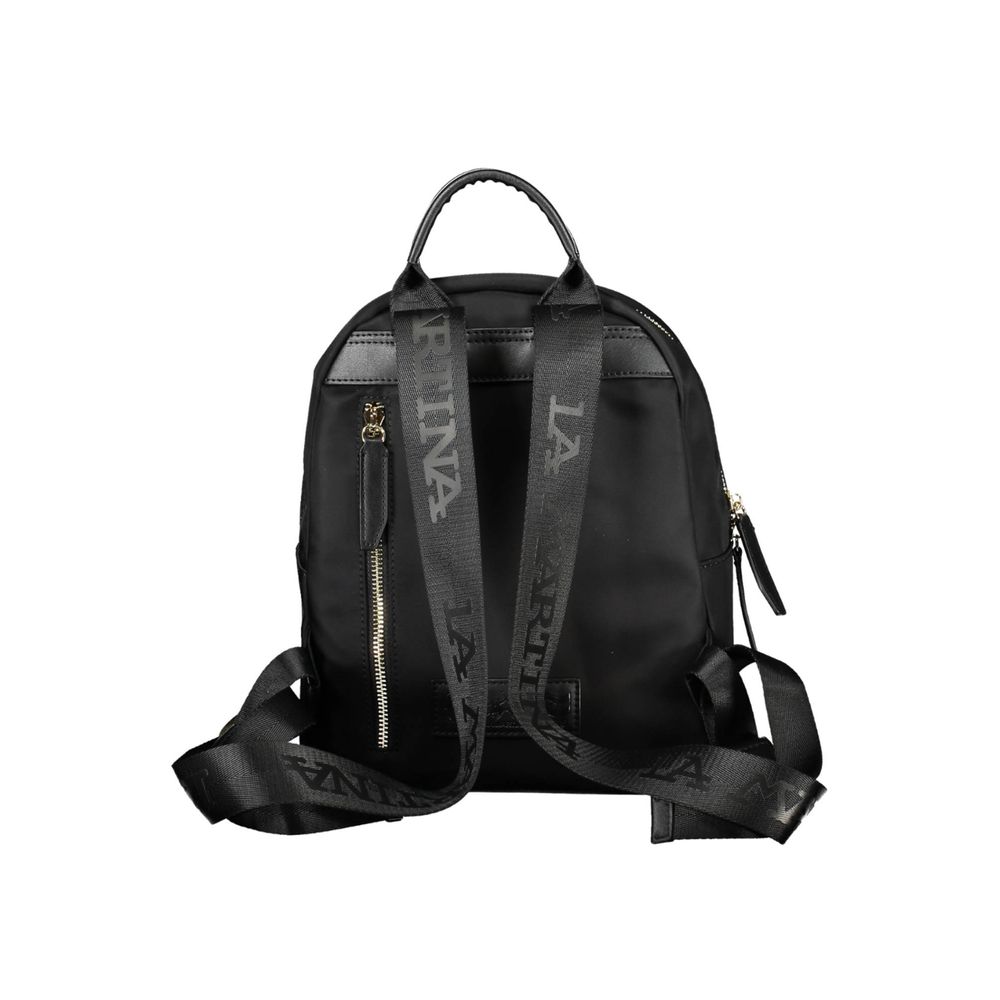 Black Nylon Women Backpack