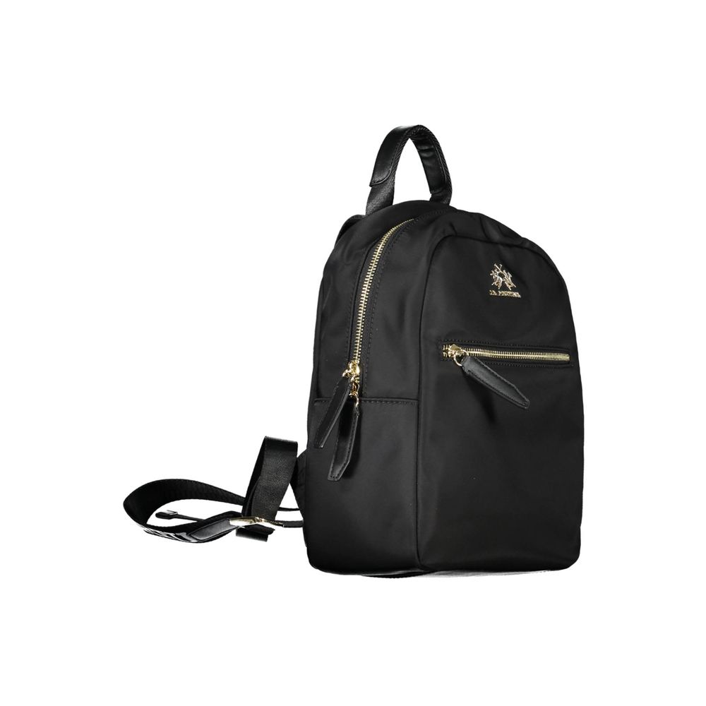 Black Nylon Women Backpack