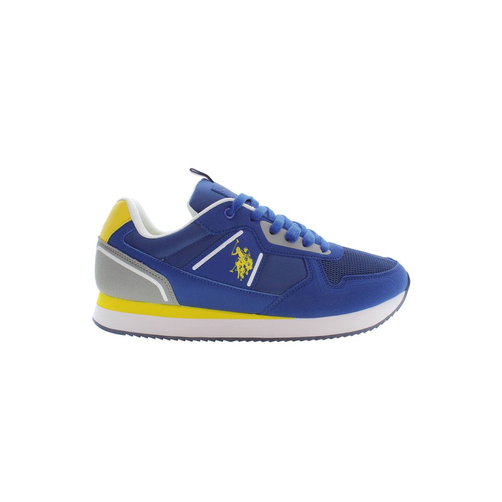 Sleek Blue Lace-Up Sports Sneakers