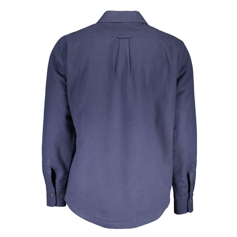 Blue Cotton Men Shirt