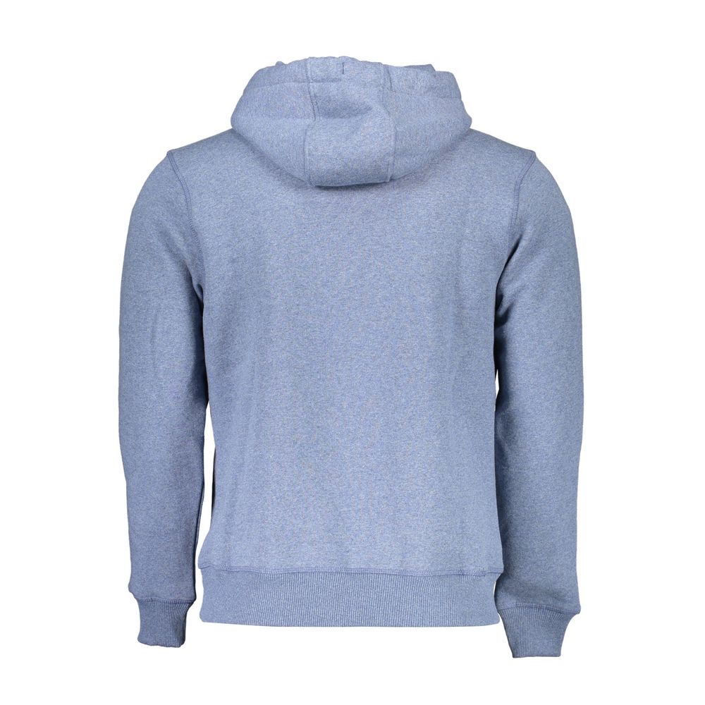 Blue Hooded Sweatshirt with Central Pocket