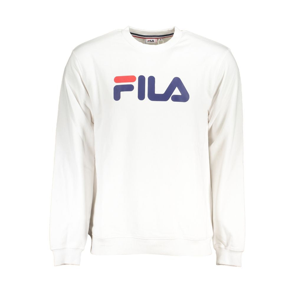 Classic Crew Neck Fleece Sweatshirt in White