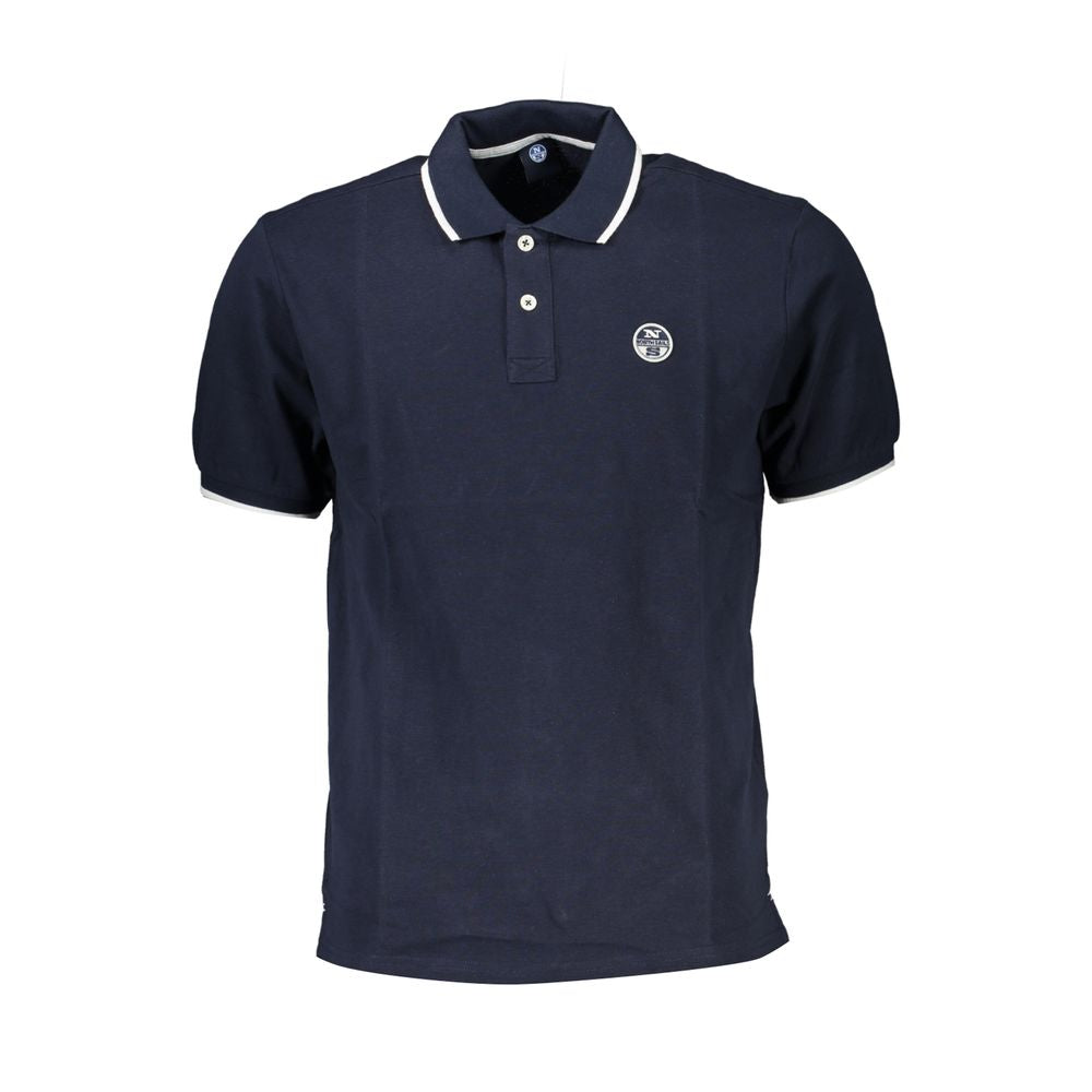 Blue Cotton Polo Shirt