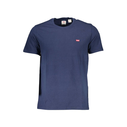 Blue Cotton Men T-Shirt