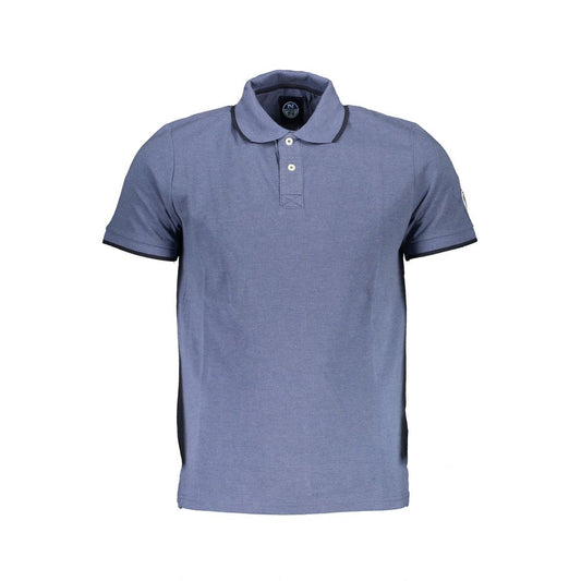 Elevated Casual Blue Polo with Contrasting Details