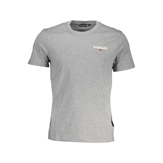 Classic Gray Cotton Tee with Signature Print