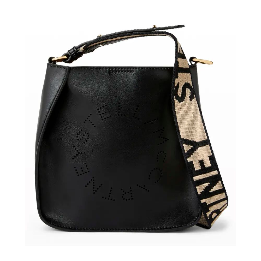 Black Polyethylene Crossbody Bag