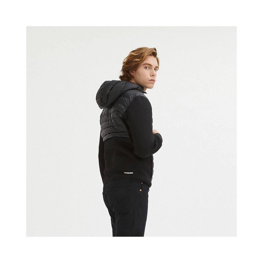 Sleek Black Nylon Down Jacket