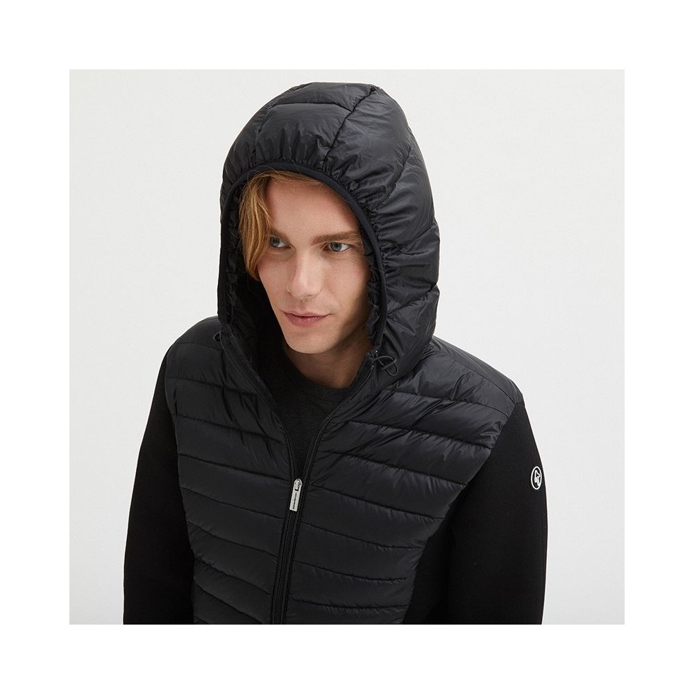 Sleek Black Nylon Down Jacket