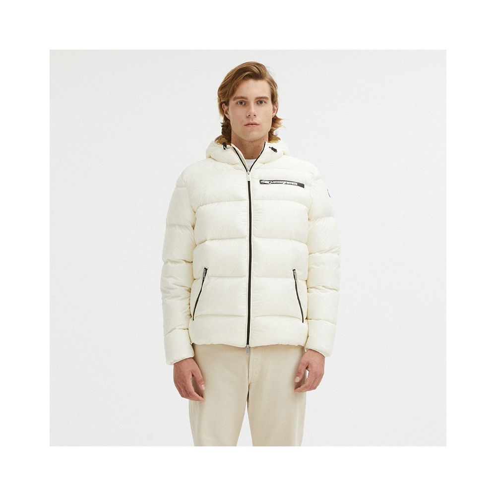 Elegant White Hooded Down Jacket