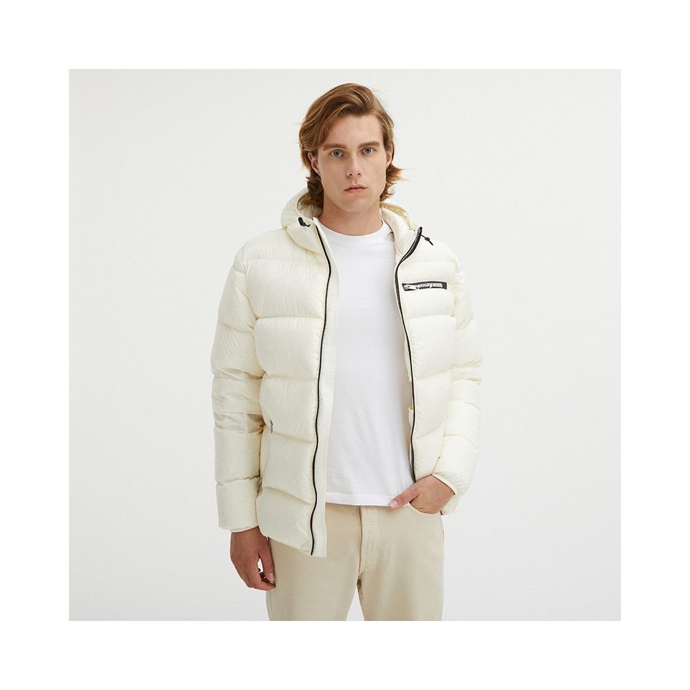 Elegant White Hooded Down Jacket