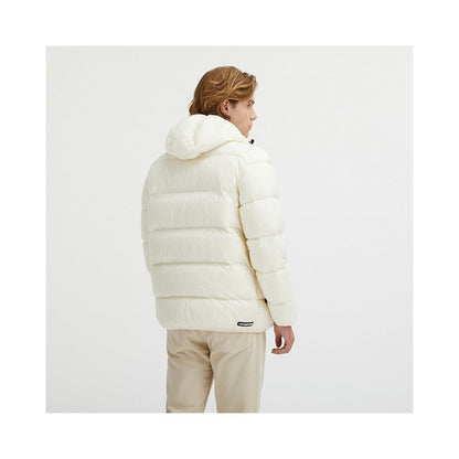 Elegant White Hooded Down Jacket