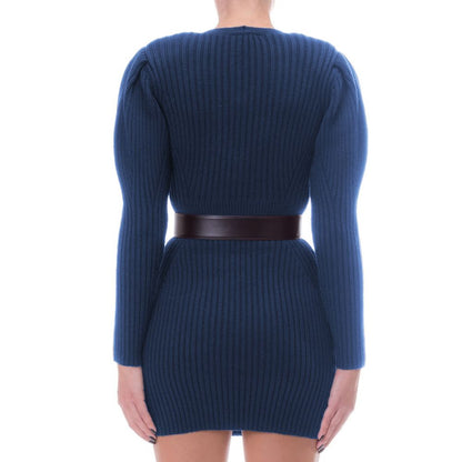 Blue Wool Women Dress